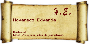 Hovanecz Edvarda névjegykártya